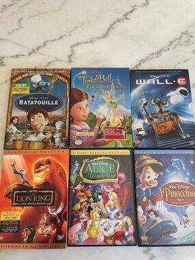 Classic lot of 6 Disney Animated Movie DVD Collection - Multi-Color